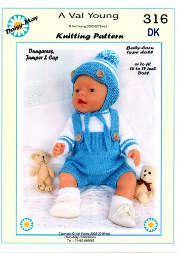 Dolls knitting pattern 316 - ,